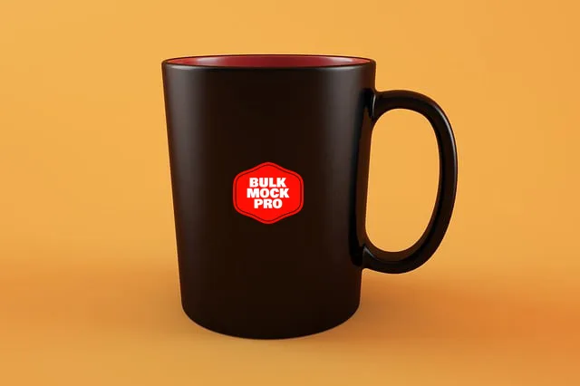 Black mug mockup