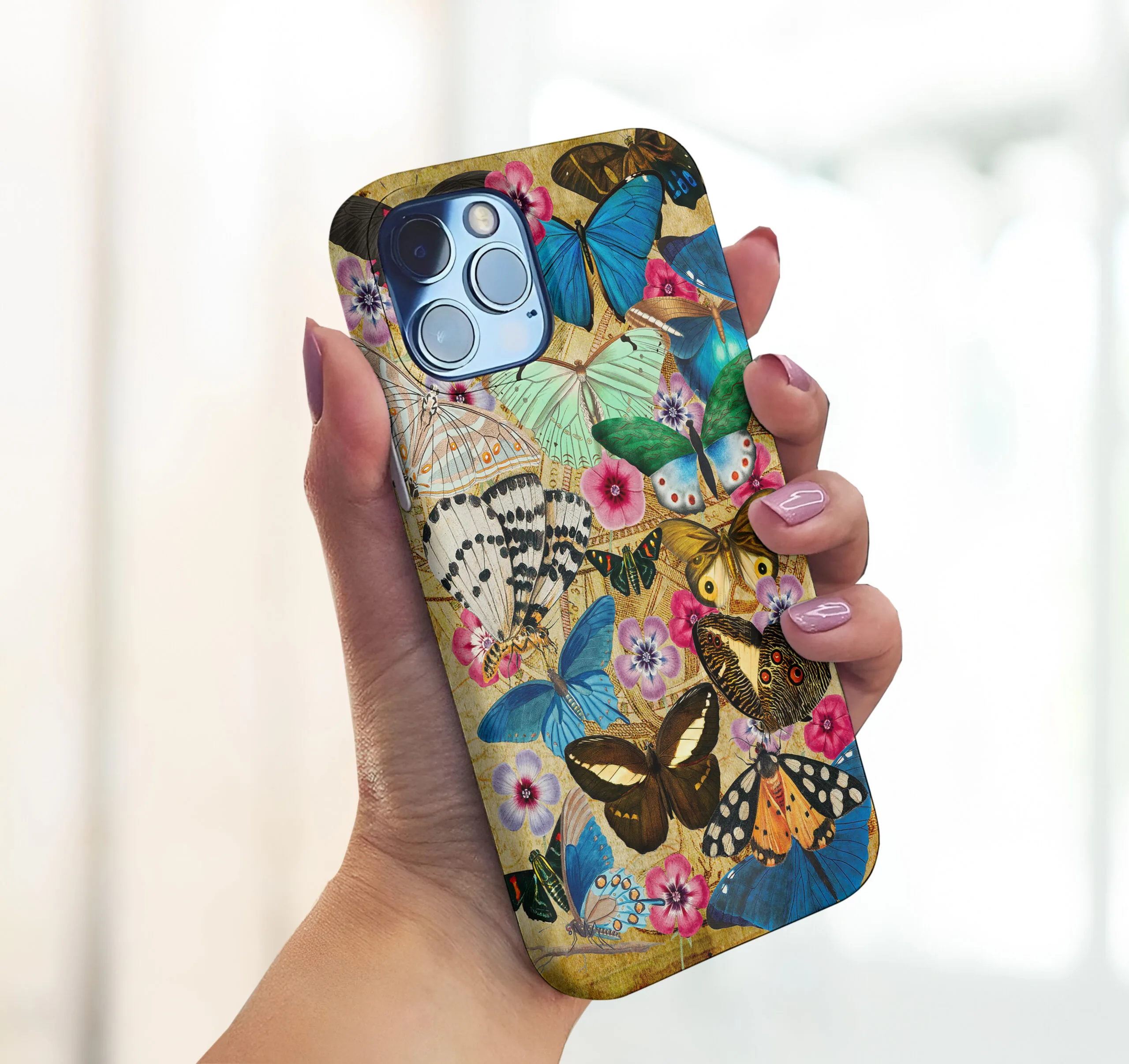 Butterfly phone case mockup